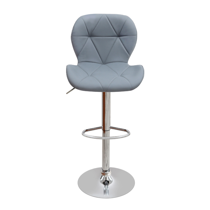 Σκαμπό μπαρ Dolores με ρυθμιζόμενο ύψος PU γκρι - βάση χρωμίου 45,5x38x89/109εκ.