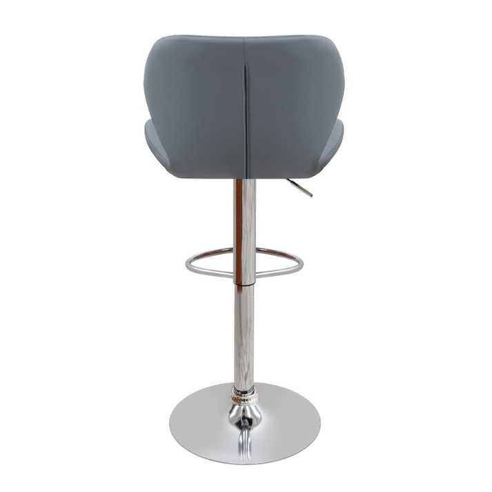 Σκαμπό μπαρ Dolores με ρυθμιζόμενο ύψος PU γκρι - βάση χρωμίου 45,5x38x89/109εκ.