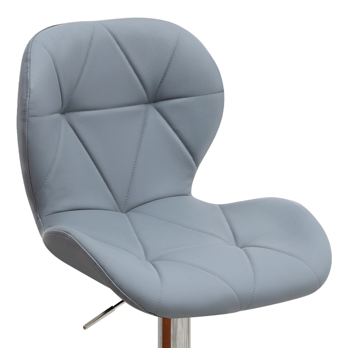 Σκαμπό μπαρ Dolores με ρυθμιζόμενο ύψος PU γκρι - βάση χρωμίου 45,5x38x89/109εκ.