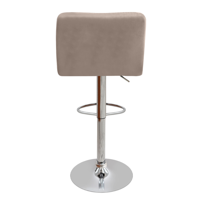 Carmelo bar stool with adjustable height beige velvet - chrome base 45x42x90/113 cm