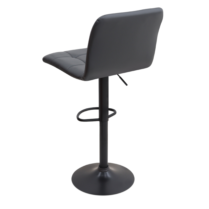 Σκαμπό μπαρ Carmelo με ρυθμιζόμενο ύψος PU μαύρο - βάση μαύρο ματ 45x42x90/113εκ.