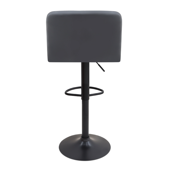 Σκαμπό μπαρ Carmelo με ρυθμιζόμενο ύψος PU μαύρο - βάση μαύρο ματ 45x42x90/113εκ.