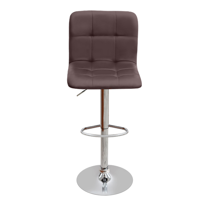 Σκαμπό μπαρ Carmelo με ρυθμιζόμενο ύψος PU καφέ - βάση χρωμίου 45x42x90/113εκ.