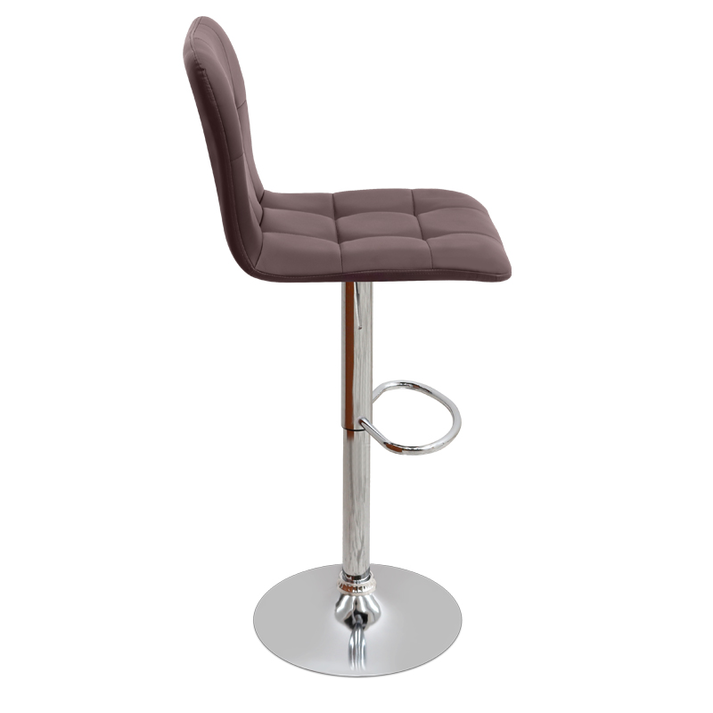 Σκαμπό μπαρ Carmelo με ρυθμιζόμενο ύψος PU καφέ - βάση χρωμίου 45x42x90/113εκ.