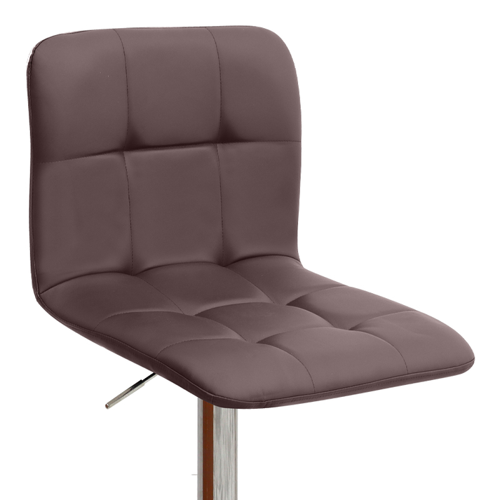 Σκαμπό μπαρ Carmelo με ρυθμιζόμενο ύψος PU καφέ - βάση χρωμίου 45x42x90/113εκ.