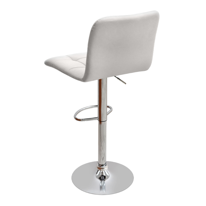 Σκαμπό μπαρ Carmelo με ρυθμιζόμενο ύψος PU λευκό - βάση χρωμίου 45x42x90/113εκ.