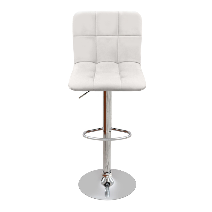 Σκαμπό μπαρ Carmelo με ρυθμιζόμενο ύψος PU λευκό - βάση χρωμίου 45x42x90/113εκ.