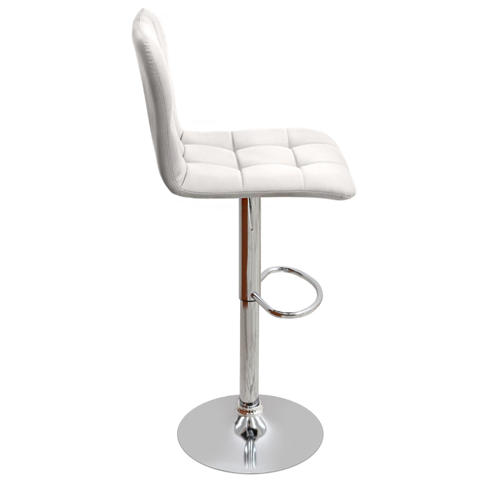 Σκαμπό μπαρ Carmelo με ρυθμιζόμενο ύψος PU λευκό - βάση χρωμίου 45x42x90/113εκ.