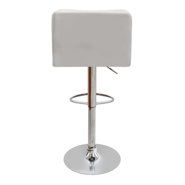 Σκαμπό μπαρ Carmelo με ρυθμιζόμενο ύψος PU λευκό - βάση χρωμίου 45x42x90/113εκ.