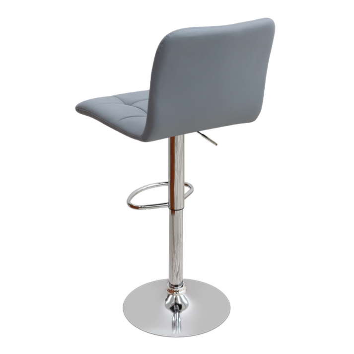 Σκαμπό μπαρ Carmelo με ρυθμιζόμενο ύψος PU γκρι - βάση χρωμίου 45x42x90/113εκ.