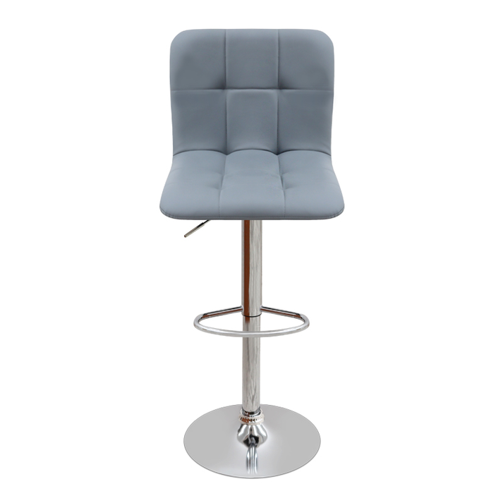 Σκαμπό μπαρ Carmelo με ρυθμιζόμενο ύψος PU γκρι - βάση χρωμίου 45x42x90/113εκ.