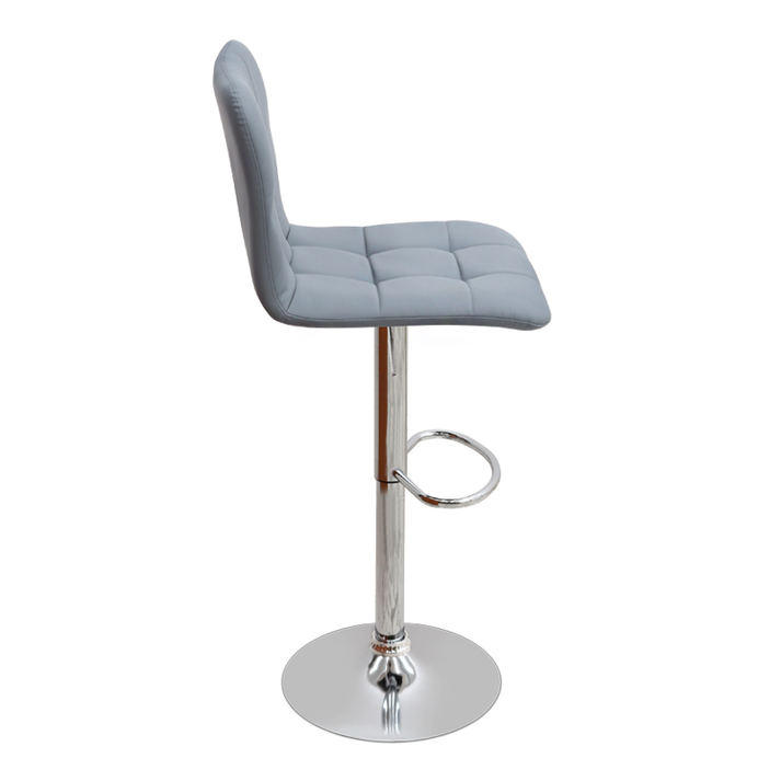 Σκαμπό μπαρ Carmelo με ρυθμιζόμενο ύψος PU γκρι - βάση χρωμίου 45x42x90/113εκ.