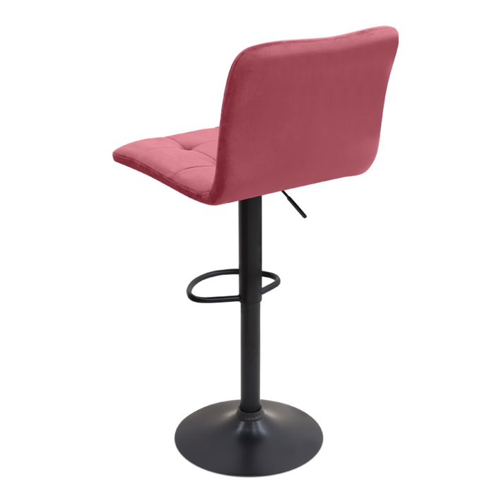 Σκαμπό μπαρ Carmelo με ρυθμιζόμενο ύψος βελούδο σάπιο μήλο - βάση μαύρο ματ 45x42x90/113εκ.