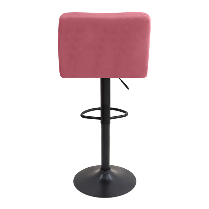 Σκαμπό μπαρ Carmelo με ρυθμιζόμενο ύψος βελούδο σάπιο μήλο - βάση μαύρο ματ 45x42x90/113εκ.