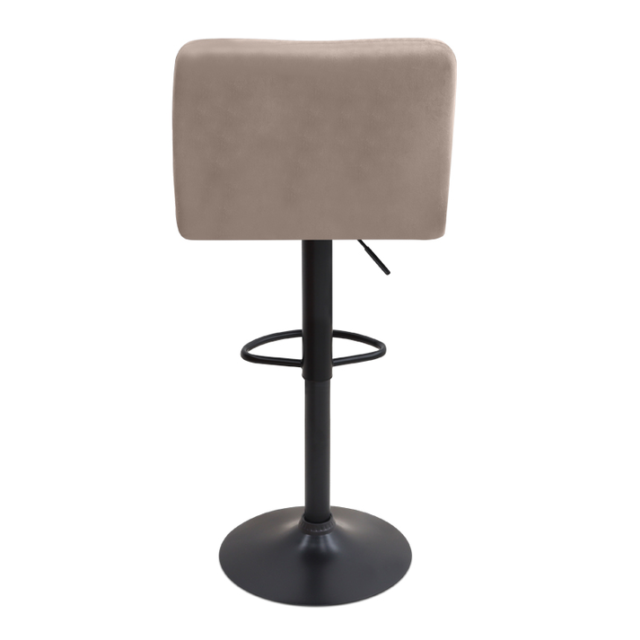 Σκαμπό μπαρ Carmelo με ρυθμιζόμενο ύψος βελούδο μπεζ - βάση μαύρο ματ 45x42x90/113εκ.