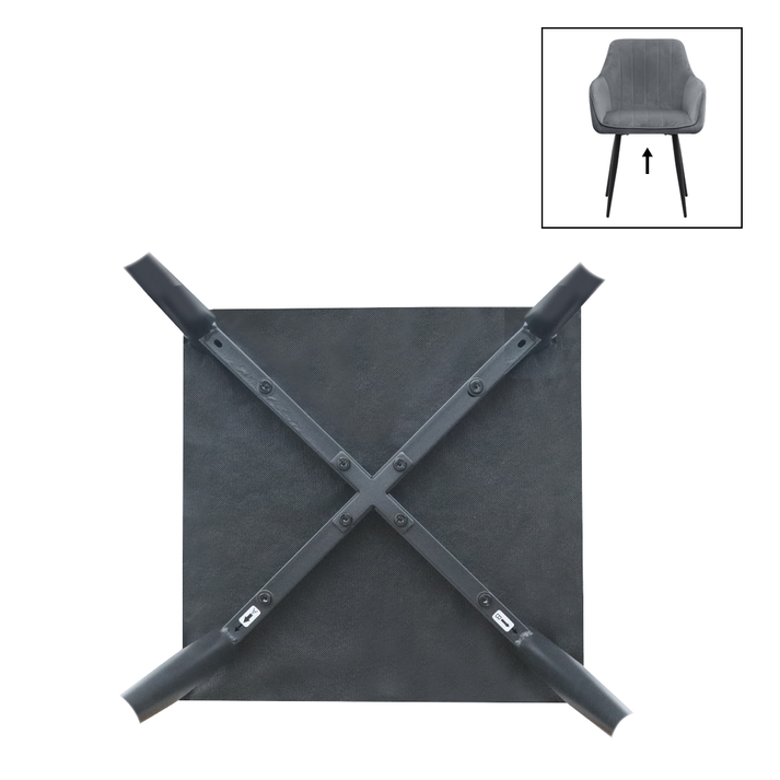 Πολυθρόνα Τραπεζαρίας Piero Ανθρακί Βελούδο 57x60x85,5 εκ.