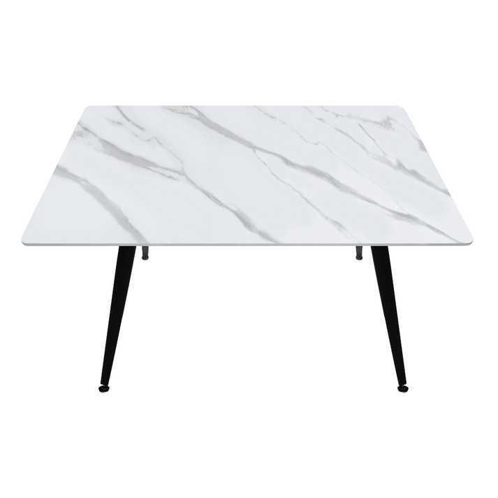 Τραπέζι Enzo με sintered stone και μαύρα πόδια 120x70x77 εκ.