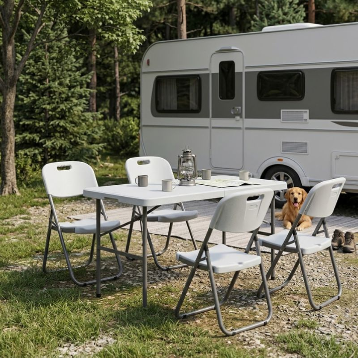 Τραπέζι catering - συνεδρίου Capri πτυσσόμενο - βαλίτσα χρώμα λευκό του πάγου 120x60x74εκ.