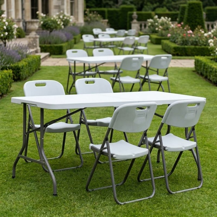 Τραπέζι catering - συνεδρίου Capri πτυσσόμενο - βαλίτσα χρώμα λευκό του πάγου 152x70x74εκ.