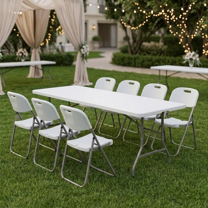 Τραπέζι catering - συνεδρίου Capri πτυσσόμενο - βαλίτσα χρώμα λευκό του πάγου 240x76x74εκ.