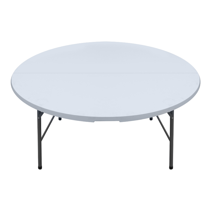 Τραπέζι catering - συνεδρίου Capri πτυσσόμενο – βαλίτσα στρογγυλό χρώμα λευκό του πάγου Ø152x74εκ.