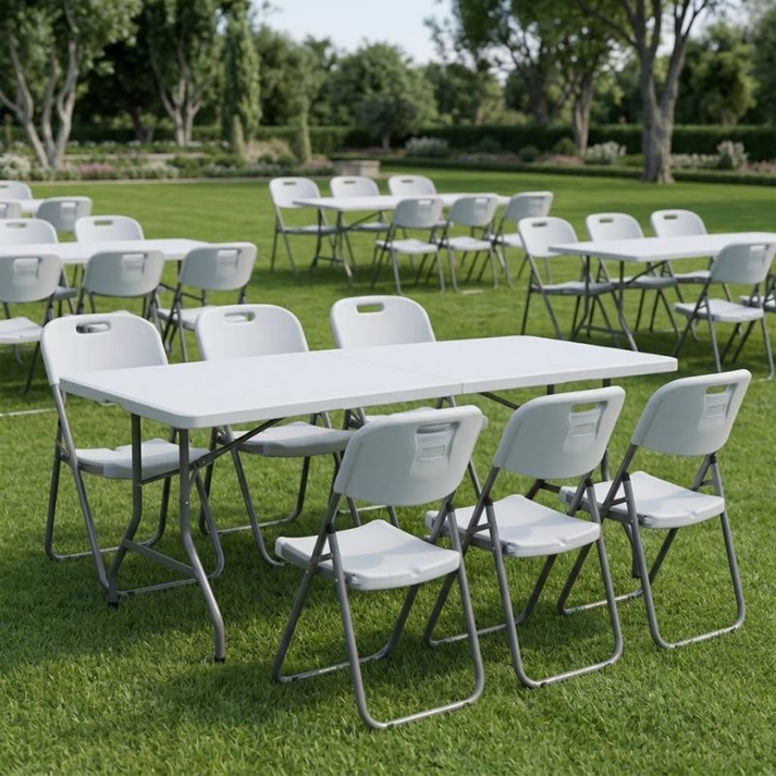 Καρέκλα catering - συνεδρίου Capri πτυσσόμενη χρώμα λευκό του πάγου 45x50x88εκ.