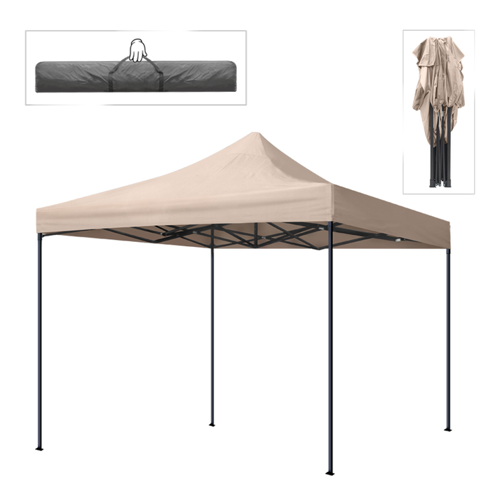 Κιόσκι - Gazebo Bari πτυσσόμενο μεταλλικός σκελετός - αδιάβροχο ύφασμα χρώμα της άμμου 3x3x3,10m.