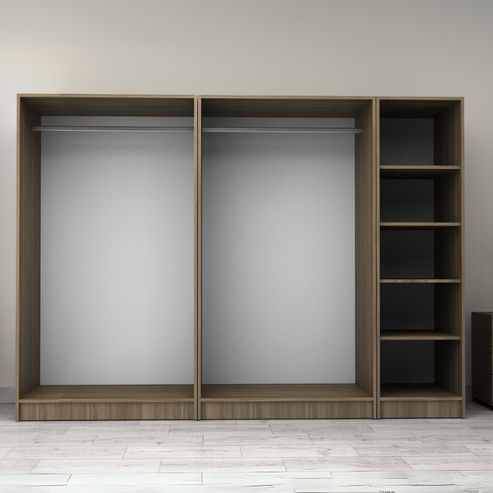 Ντουλάπα ρούχων Victoria πεντάφυλλη χρώμα καρυδί 250x60x181εκ.