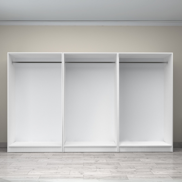 Ντουλάπα ρούχων Victoria εξάφυλλη χρώμα λευκό 300x60x181εκ.