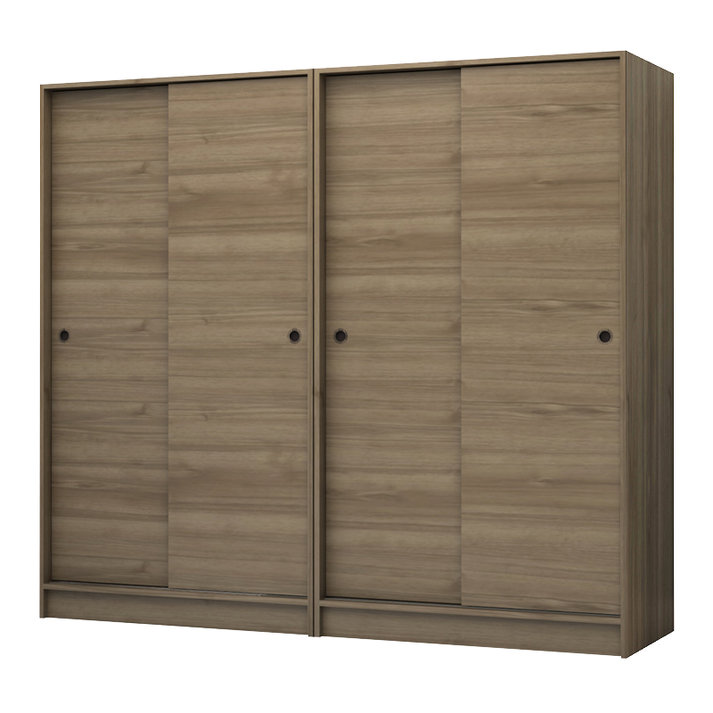 Ντουλάπα ρούχων Regio τετράφυλλη συρόμενη χρώμα καρυδί 200x60x181εκ.