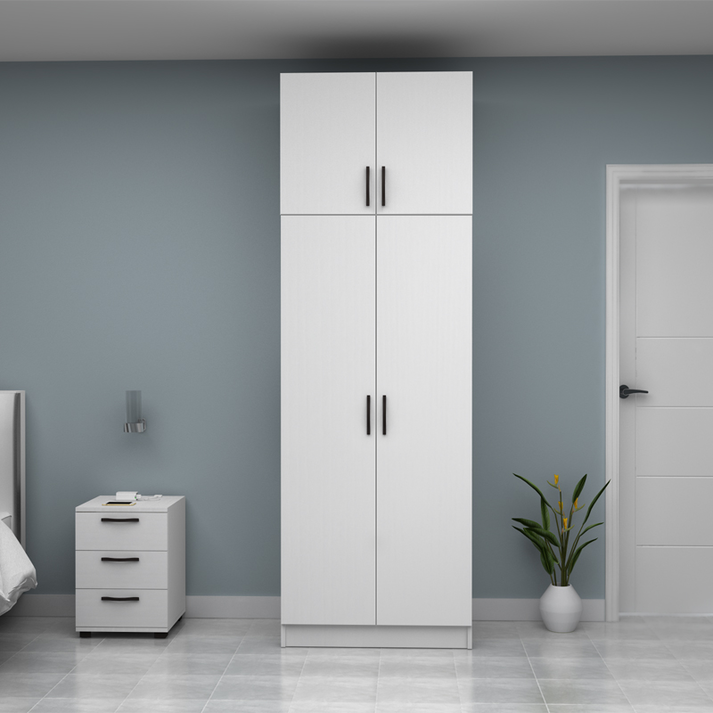 Ντουλάπα ρούχων Vivian δίφυλλη με πατάρι χρώμα λευκό 80x51,8x240εκ.