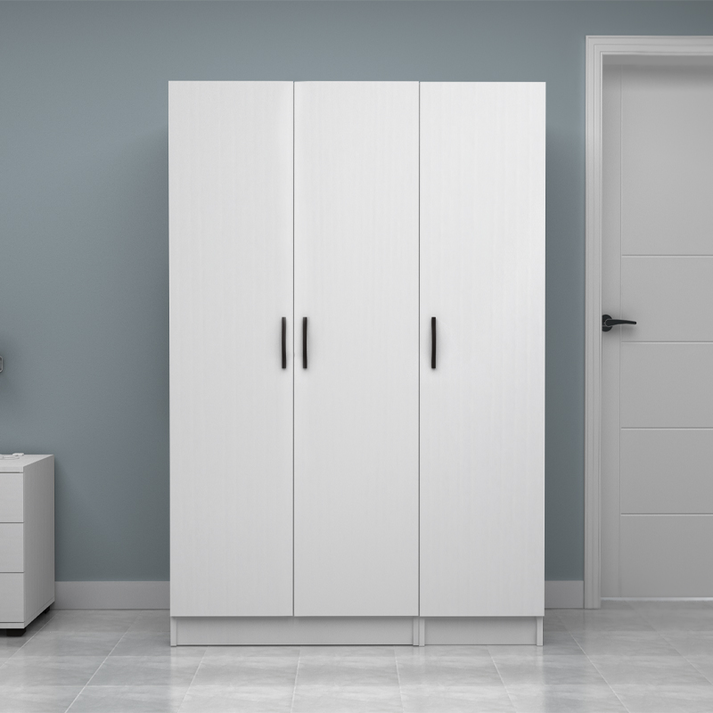 Ντουλάπα ρούχων Vivian τρίφυλλη χρώμα λευκό 120x51,8x181εκ.