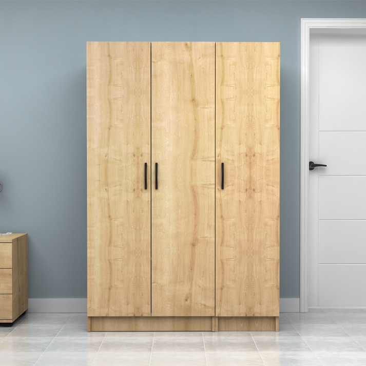 Ντουλάπα ρούχων Vivian τρίφυλλη χρώμα φυσικό οξιάς 120x51,8x181εκ.