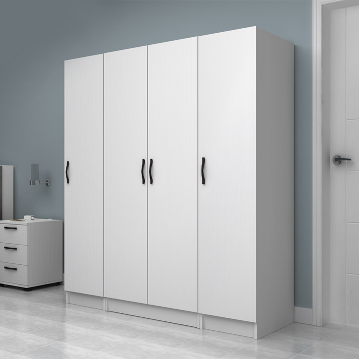 Ντουλάπα ρούχων Vivian τετράφυλλη χρώμα λευκό 160x51,8x181εκ.