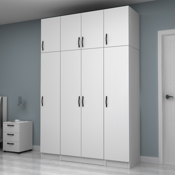 Ντουλάπα ρούχων Vivian τετράφυλλη με πατάρι χρώμα λευκό 160x51,8x240εκ.