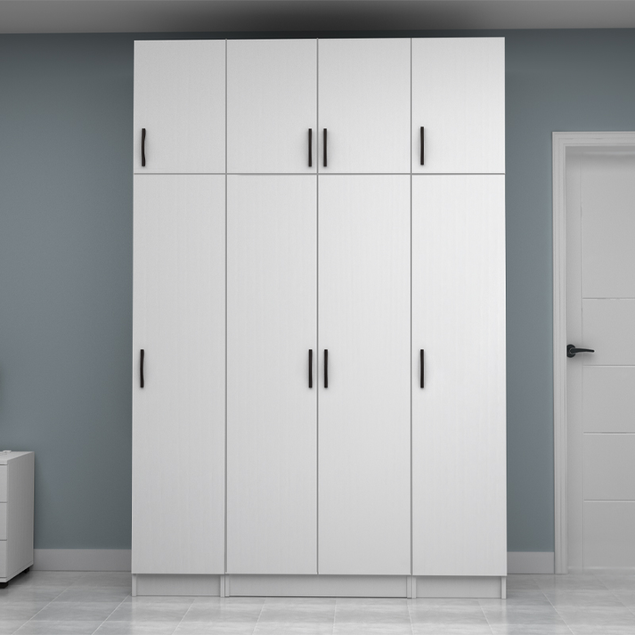 Ντουλάπα ρούχων Vivian τετράφυλλη με πατάρι χρώμα λευκό 160x51,8x240εκ.