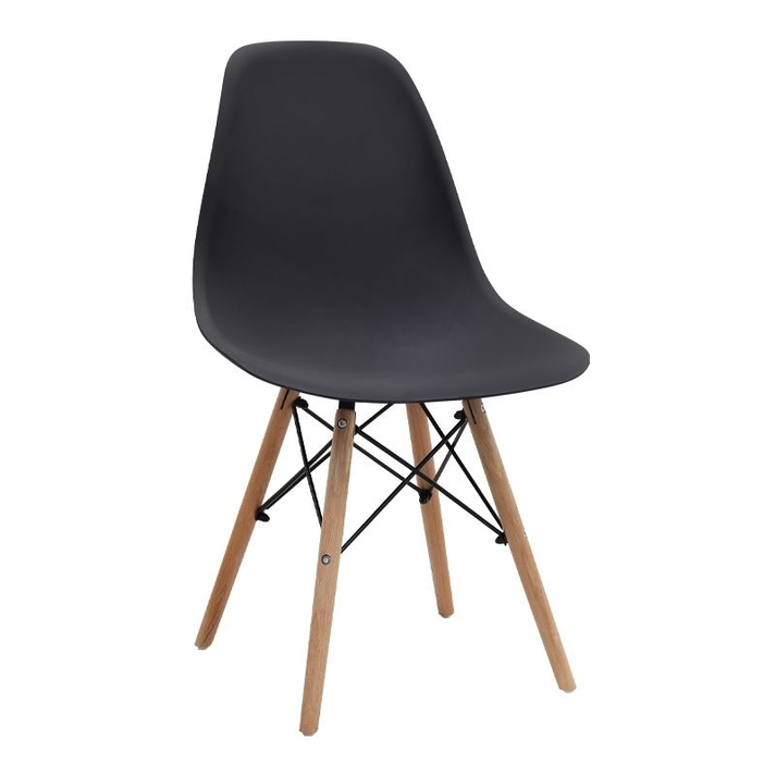 Σετ τραπεζαρία 5τμχ Rubes - Nova χρώμα φυσικό οξιάς - μαύρο Ø100x78εκ.