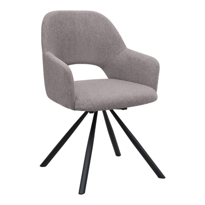 Σετ τραπεζαρία 5τμχ Rubes - Gabriel χρώμα γκρι σκυροδέματος - ανοιχτό μπεζ Ø100x78εκ.