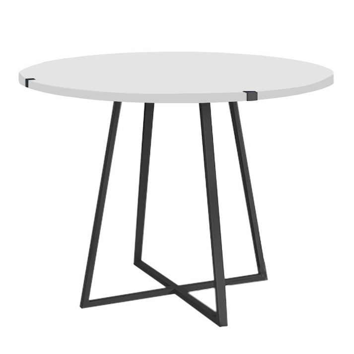 Σετ τραπεζαρία 5τμχ Rubes - Christy χρώμα λευκό - λαδί Ø100x78εκ.