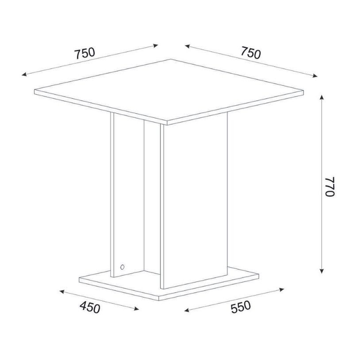 Σετ τραπεζαρία 5τμχ Allos - Jacob χρώμα sapphire oak - κυπαρισσί 75x75x77εκ.