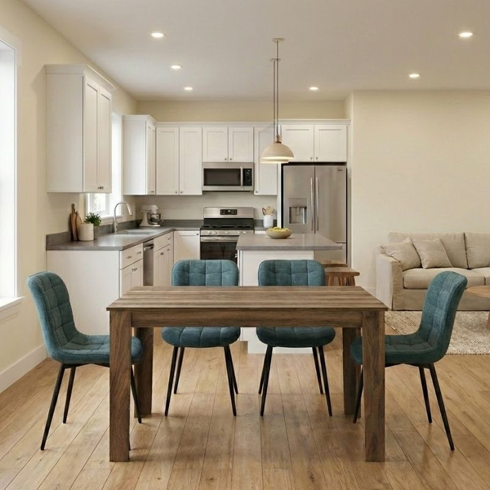 Σετ τραπεζαρία 5τμχ Darlen - Chiara χρώμα καρυδί - πράσινο 125x72x74εκ.