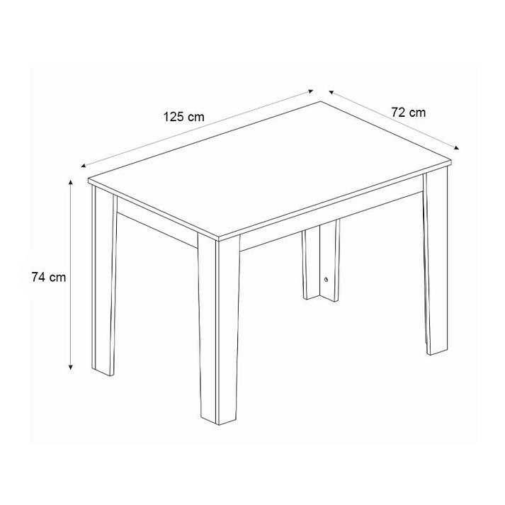 Σετ τραπεζαρία 5τμχ Darlen - Vela χρώμα sencron black - μαύρο 125x72x74εκ.