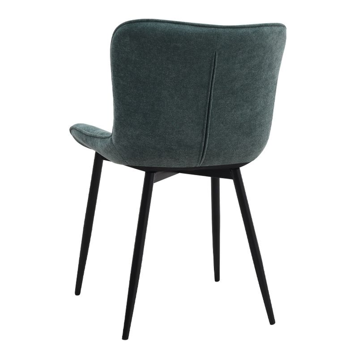 Σετ τραπεζαρία 5τμχ Darlen - Chiara χρώμα sencron black - πράσινο 125x72x74εκ.