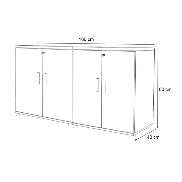 Ντουλάπι γραφείου με κλειδαριά επαγγελματικό Venturo χρώμα ανθρακί - καρυδί 160x40x80εκ.