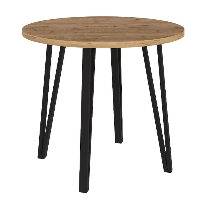 Σετ τραπεζαρία 5τμχ Xana - Kevin χρώμα sepet oak - λαδί Ø90x77,5εκ.