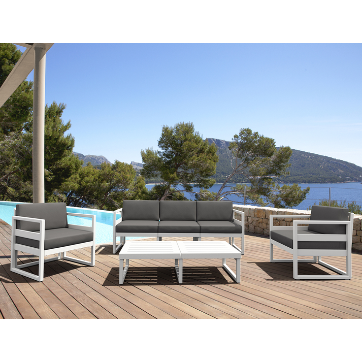 MYKONOS SET 3ΘΕΣ.WHITE ΜΕ ΜΑΞ.(3ΘΕΣ.+2ΠΟΛ.+ΤΡΑΠ 130εκ.)