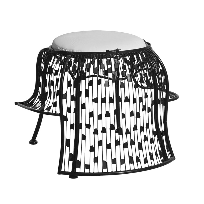 Μεταλλική Πολυθρόνα - Σκαμπώ Με Μαξιλάρι Royalty 60x46xH86cm μαυρο