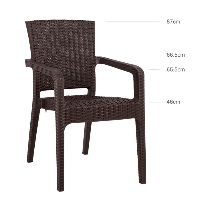 Καρέκλα Κήπου Καφέ Rattan 58x55x87cm