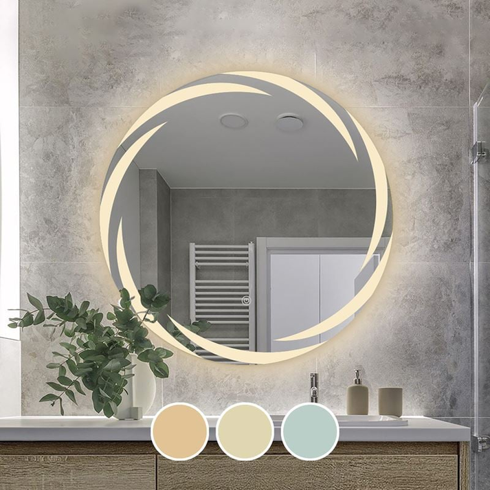 LED-1 Καθρέπτης Τοίχου - Φωτιζόμενος - Αφής, με 3 επιλογές εναλλαγής χρωμάτων