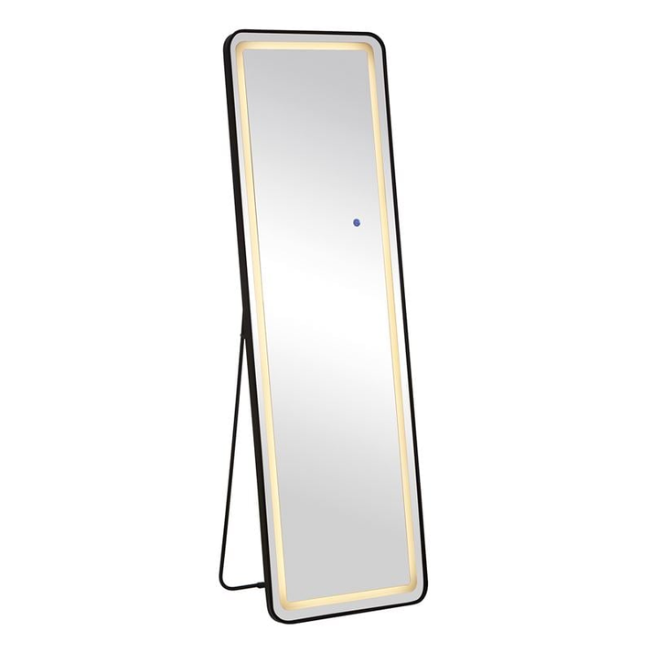 LED-7 Καθρέπτης Τοίχου-Δαπέδου Φωτιζόμενος, Αλουμίνιο Μαύρο, Αφής με 3 επιλογές φωτισμού